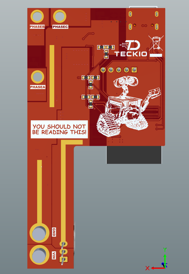 BOTTOM de la PCB del proyecto experimental TECKIO